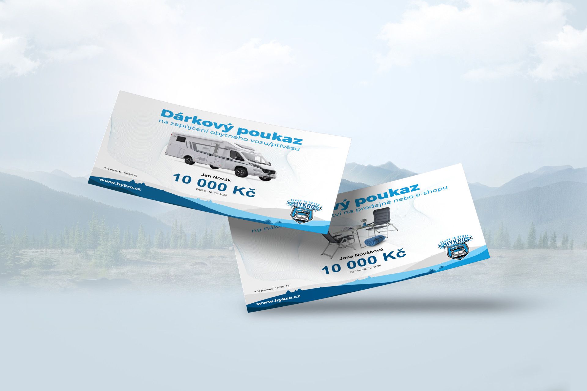 Dárkové poukazy Hykro eshop a Hykro půjčovna