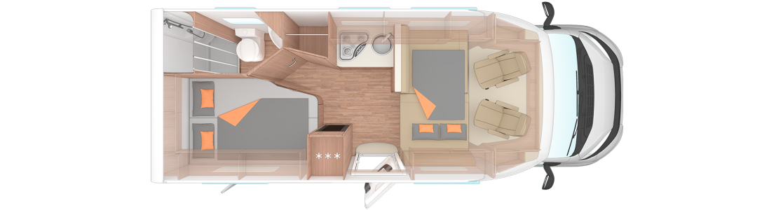 Weinsberg CaraLoft FORD 650 MF - půdorys