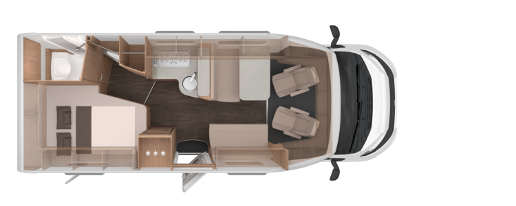 Knaus L!VE TI 650 MF Platinum Selection - půdorys