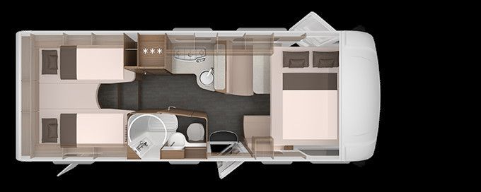 Knaus Live I 700 MEG - půdorys