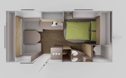 Půdorys karavanu Next 380